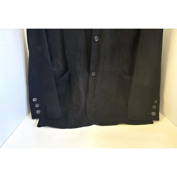 LA MATTA JET BLACK LEATHER LIGHTWEIGHT JACKET Blazer NO SIZE ~XL Vintage - Picture 2 of 11